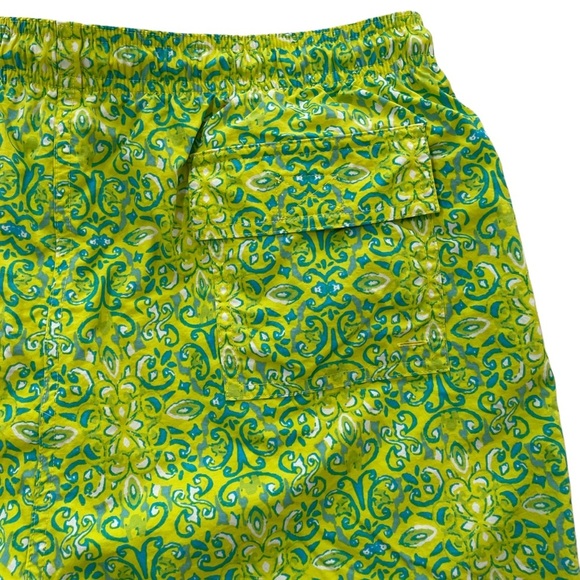 J. McLaughlin Swim Trunks Lined Yellow Green Size Large Beach Shorts - Picture 6 of 9